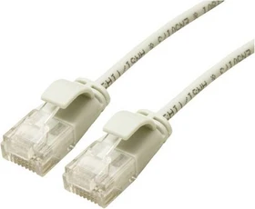 Roline / Secomp DataCenter Slim Patchkabel, Cat6a, U/UTP, RJ-45/RJ-45, 1m, grau