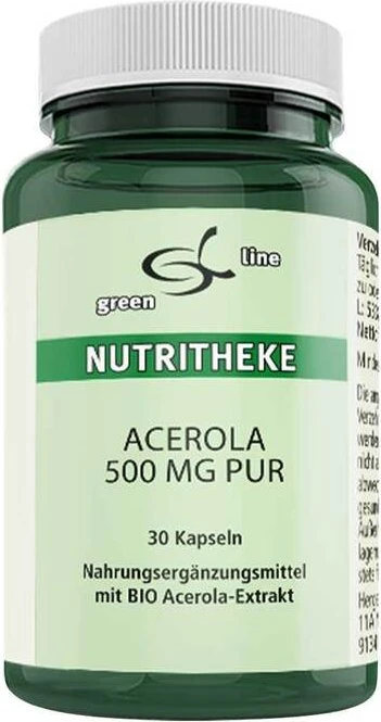 11A Nutritheke Acerola 500mg Pur Kapseln, 30 Stück