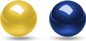 Perixx PERIPRO-303X2B 34mm für Perimice und Logitech M570, Ersatz-Trackball, 1x gold, 1x blau, 2er-Set