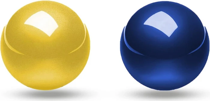 Perixx PERIPRO-303X2B 34mm für Perimice und Logitech M570, Ersatz-Trackball, 1x gold, 1x blau, 2er-Set