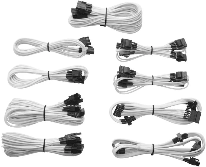 Corsair AX850/AX750/AX650 Sleeved Modular Upgrade-Kit, weiß