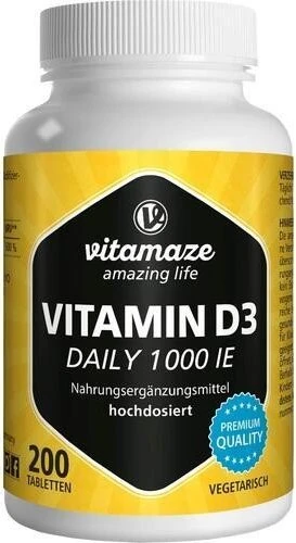Vitamaze Vitamin D3 1.000 IE Daily hochdosiert Tabletten, 200 Stück