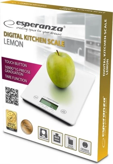Esperanza EKS002W Lemon digitale Küchenwaage weiß