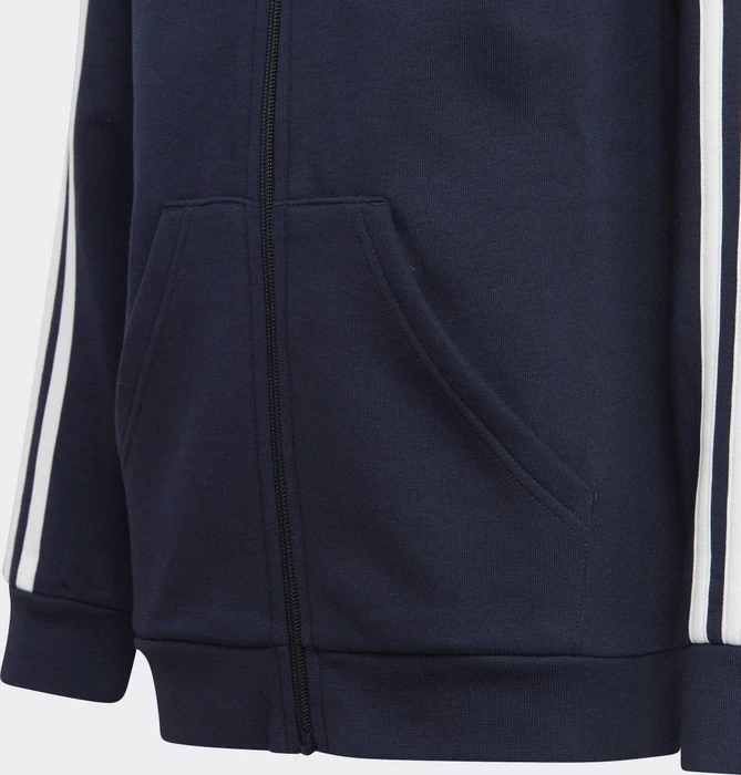 adidas Essentials 3-Streifen Fleece Hoodie legend ink/white (Junior)