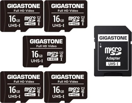 Gigastone Full HD Video R85/W15 16GB Kit, UHS-I U1, Class 10, 5er-Pack