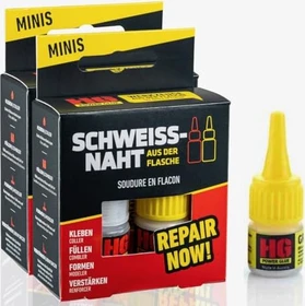 HG Power Glue Mini Schweissnaht aus der Flasche Universalkleber Set, 40g (3x 10g + 2x 5g)
