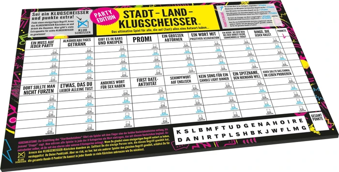 Stadt Land Klugscheisser Spielblock Party (Erweiterung)