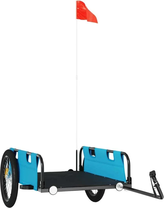 vidaXL Transport 135x68cm Fahrradanhänger blau