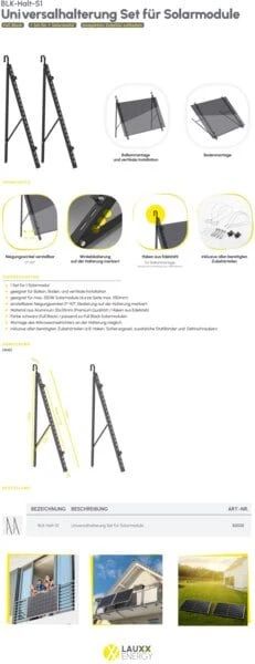 Lauxx Energy BLK-HALT-S1 Universalhalterung