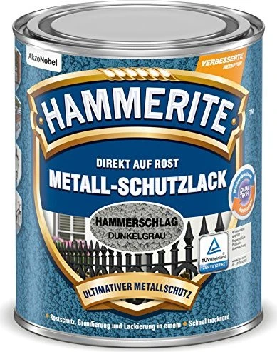 Hammerite Hammerschlag Metallschutz-Lack außen dunkelgrau, 750ml