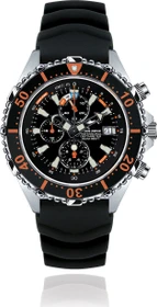 Chris Benz Depthmeter Chronograph 300m Taucheruhr korallenorange/schwarz