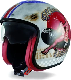 Premier Helmets Vintage Pin Up silber/blau/rot