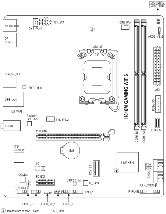 GIGABYTE H810M Gaming WIFI6 (Intel 1851)