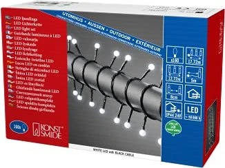 Konstsmide Lichterkette schwarz LED 160x tageslichtweiß