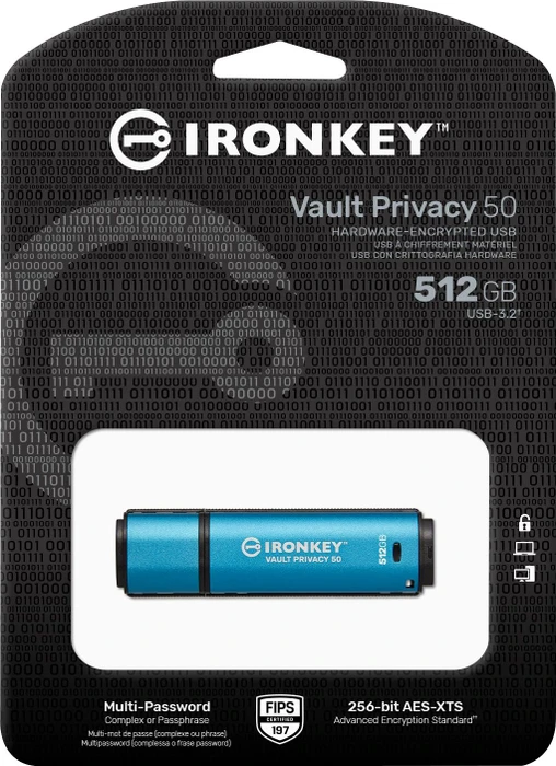 Kingston IronKey Vault Privacy 50 512GB, USB-A, USB 3.2 Gen 1×1