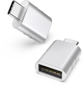 Syntech USB-Adapter, USB 3.0, 5Gb/s, USB-A 3.0 [Buchse] auf USB-C 3.0 [Stecker], Silver, 2er-Pack (M3.YIN)