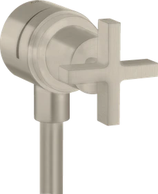 Hansgrohe Axor Citterio Wandanschluss Stop mit Rückflussverhinderer, Absperrventil und Kreuzgriff brushed nickel