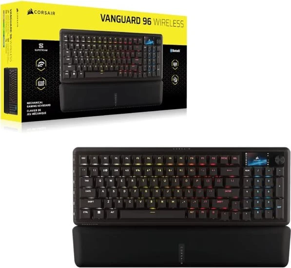 Corsair Vanguard 96 Wireless, schwarz, LEDs RGB, MLX Plasma, USB/Bluetooth, DE