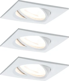 Paulmann Nova Coin eckig 6W Einbauleuchte weiß matt, 3 Stück