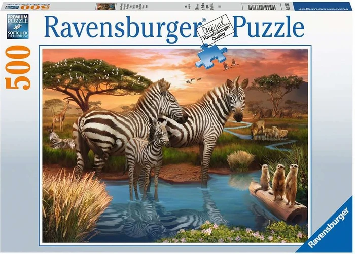 Ravensburger Puzzle Zebras am Wasserloch