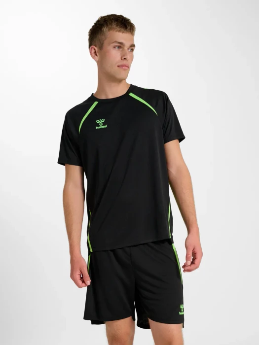 hummel Lead 2.0 Funktionsshirt kurzarm black/green gecko (Herren)
