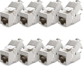 deleyCON Keystone Modul RJ-45 Buchse via Verlegekabel, Cat8, STP, 8er-Pack
