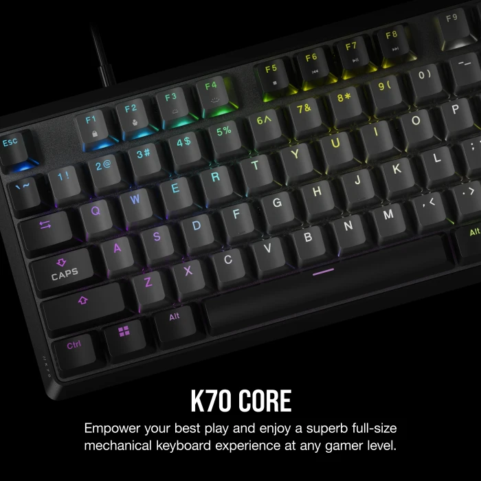 Corsair Gaming K70 CORE, Steel Gray, MLX RED, USB, DE