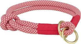 Trixie Soft Rope Zug-Stopp-Halsband, M, Rot/Creme