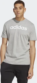 adidas Essentials Single Jersey Linear Embroidered Logo T-Shirt kurzarm medium grey heather (Herren)