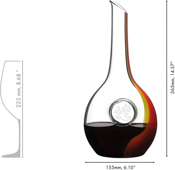Riedel Chinese Zodiac Snake Dekanter rot/gelb