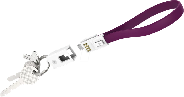 XLayer Key Cable Colour Line USB-A/Micro-USB-B 0.2m violett