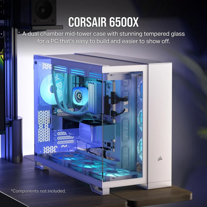 Corsair 6500X, weiß, Glasfenster