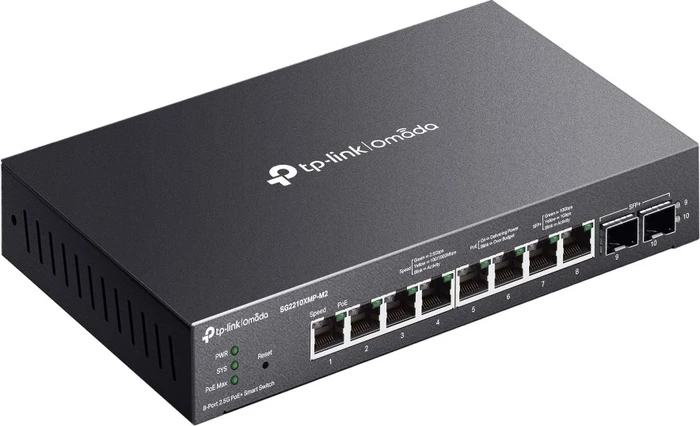 TP-Link Omada SG2200 Desktop 2.5G Smart Switch, 8x RJ-45, 2x SFP+, 160W PoE+