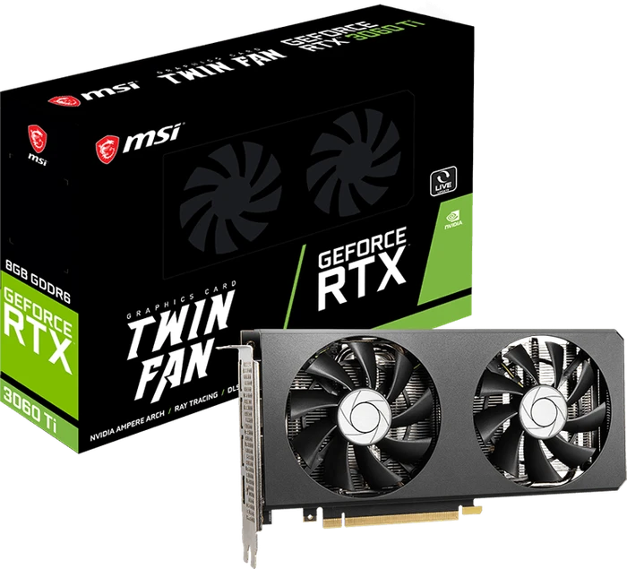 MSI GeForce RTX 3060 Ti Twin Fan 8G LHR, 8GB GDDR6, HDMI, 3x DP
