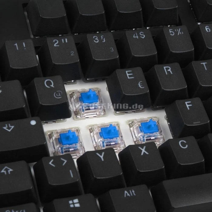 Ducky One TKL PBT schwarz, LEDs RGB, MX RGB BLUE, USB, DE