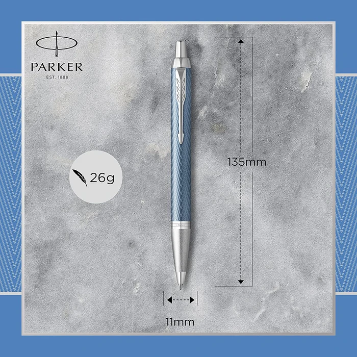 Parker IM Premium Kugelschreiber blue grey lacquer/chrome trim, Geschenkbox