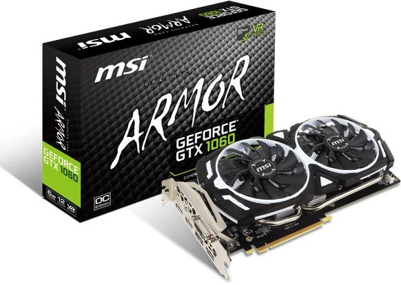 MSI GeForce GTX 1060 Armor 6G OCV1, 6GB GDDR5, DVI, 2x HDMI, 2x DP