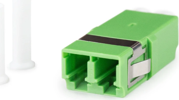 Digitus LWL/LWL-Kupplung, LC-Duplex auf APC-Duplex Kupplung, SM, OS2, ohne Flansch Kupplung, ohne Flansch, grün