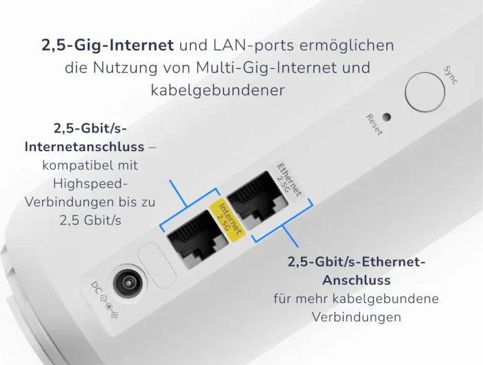 Netgear Orbi Wi-Fi 7, 370 Serie RBE372, BE3600, weiß, Router und Repeater Set, 2er-Bundle