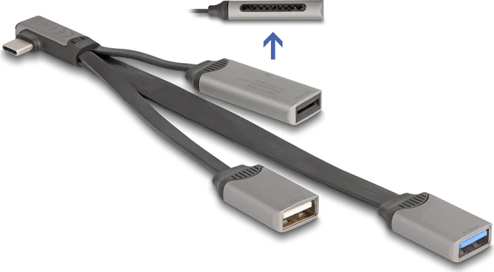 DeLOCK 2 Port USB Hub inklusive Cardreader, USB-C 3.0 [Stecker]