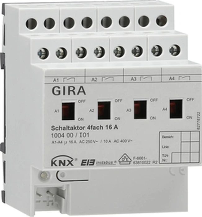 Gira KNX Schaltaktor 4-fach, 16A, Schaltaktor