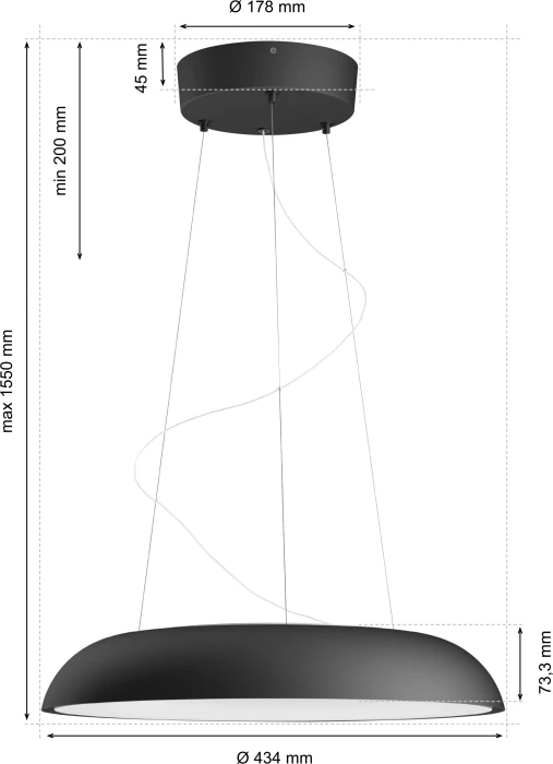 Philips Hue White Ambiance Amaze Pendelleuchte schwarz