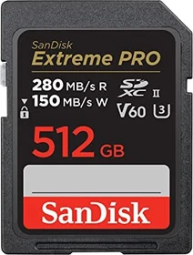 SanDisk Extreme PRO R280/W150 512GB, UHS-II U3, Class 10