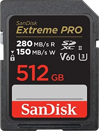 SanDisk Extreme PRO R280/W150 512GB, UHS-II U3, Class 10