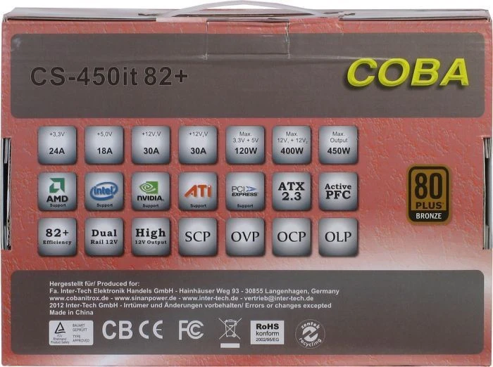 Inter-Tech CobaPower 450W, ATX 2.3