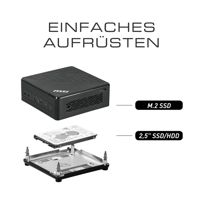 MSI Cubi 5 10M-063EU, schwarz, Core i5-10210U, 8GB RAM, 512GB SSD