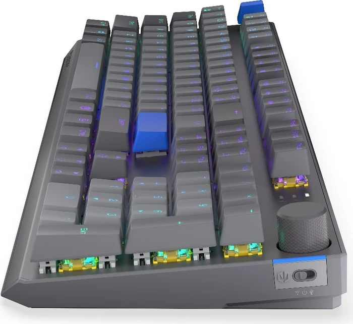 Endorfy Thock V2 Wireless, PBT, grau, LEDs RGB, hot-swap, Endorfy YELLOW, USB/Bluetooth, US