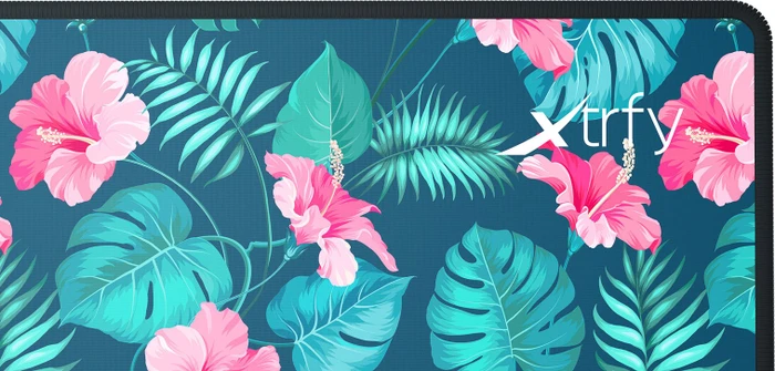 Cherry Xtrfy GP5 Tropical XL Gaming Mauspad, 920x400mm, Flower-Motiv rosa/grün
