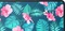 Cherry Xtrfy GP5 Tropical XL Gaming Mauspad, 920x400mm, Flower-Motiv rosa/grün Vorschaubild