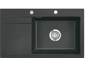 systemceram Stema 86 SL Einbau Becken rechts mit Ablauffernbedienung schiefer